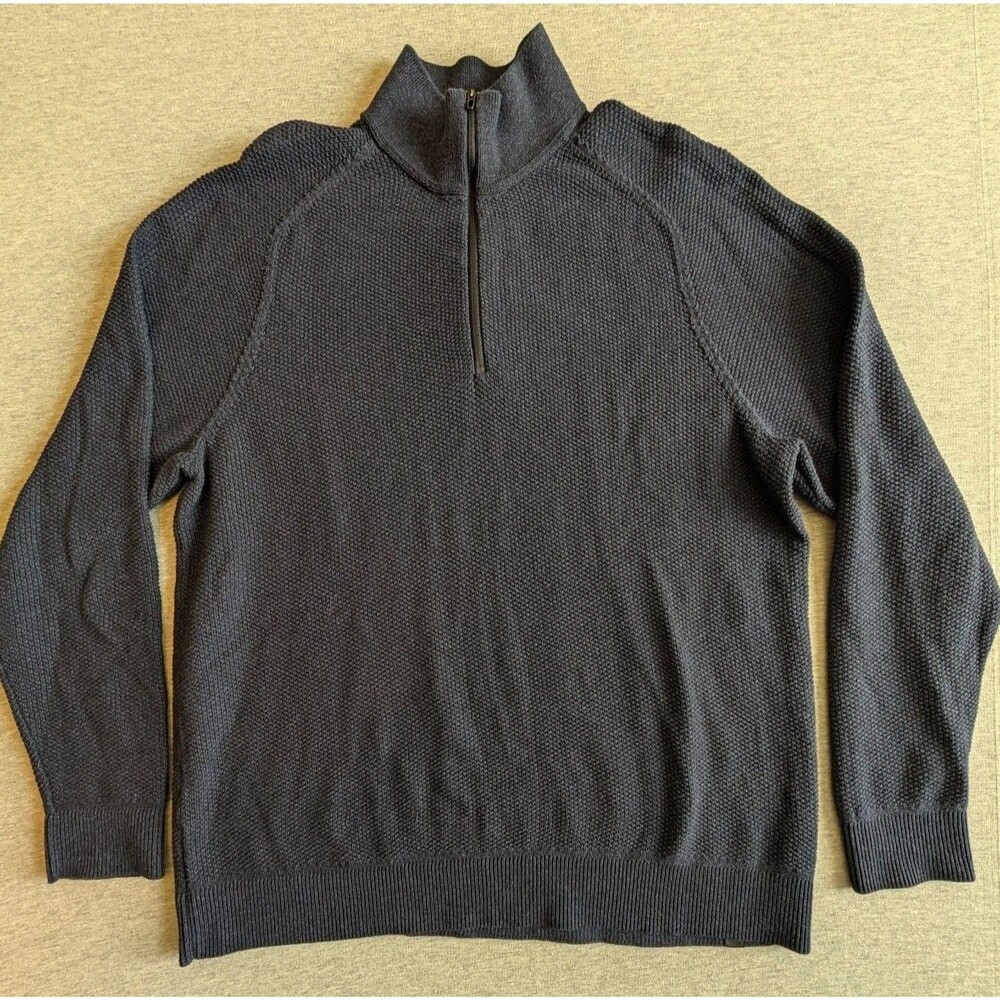 Lululemon Quarter Zip Pullover Sweater Size XL Blue Coolmax Organic Cotton